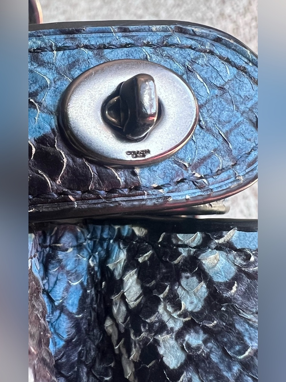 Coach Gramercy Blue Python Satchel - Picture 3 of 16
